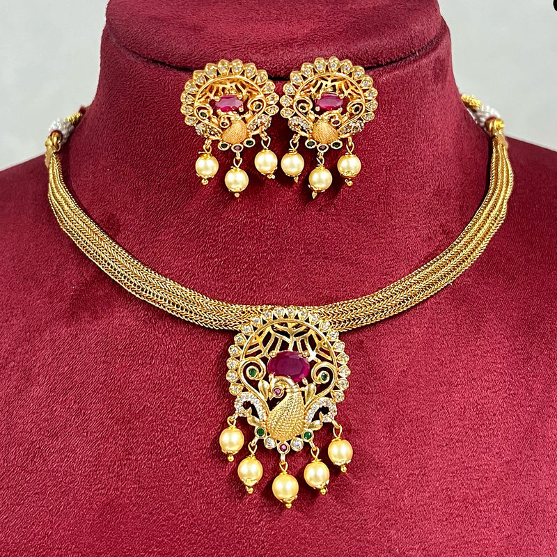 Diksha Collection Gold Plated Necklace Set