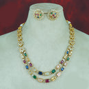 Diksha Collection Gold Plated Crystal Stone Necklace Set