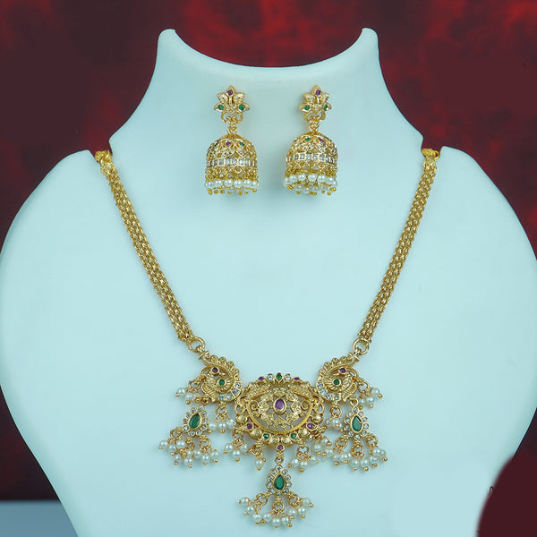 Diksha Collection Gold Plated Austrian Stone Necklace Set