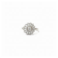 Etnico Gold Plated Clip On Non Piercing Pressing Type Stone Nose Pin, Stud For Women (Silver)