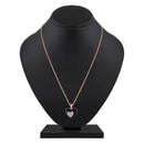 Mahi Rose Gold Plated Navy Blue Meenakari Work and Crystals Dual Heart Pendant Set for Women (NL1103824ZNBlu)