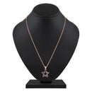 Mahi Rose Gold Plated Navy Blue & Yellow Meenakari Work and Crystals Star Pendant Set for Women (NL1103826ZNBlu)