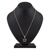 Mahi Rose Gold Plated Navy Blue & Yellow Meenakari Work and Crystals Star Pendant Set for Women (NL1103826ZNBlu)