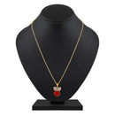 Mahi Gold Plated Red Meenakari Work and Crystals Cute Pendant Set for Women (NL1103828GRed)