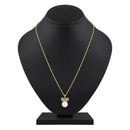 Mahi Gold Plated White Meenakari Work and Crystals Cute Pendant Set for Women (NL1103829GWhi)