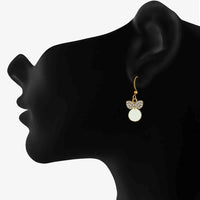 Mahi Gold Plated White Meenakari Work and Crystals Cute Pendant Set for Women (NL1103829GWhi)