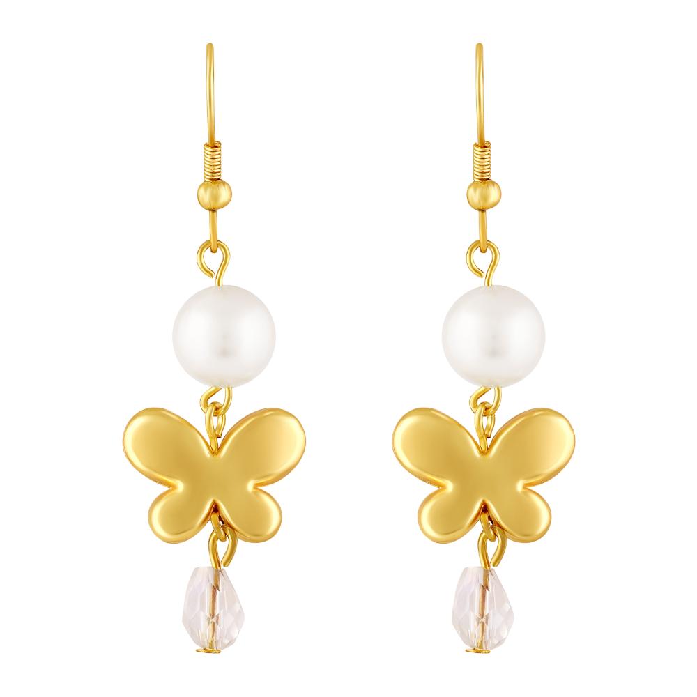 Mahi Flying Butterfly-Shaped Necklace Set with Artificial Beads for Women (NL1103842G)