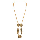 Mahi Black Meenakari Work Enamel Long Necklace Jewellery Set with Golden Plating for Women (NL1103843G)