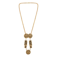 Mahi Black Meenakari Work Enamel Long Necklace Jewellery Set with Golden Plating for Women (NL1103843G)