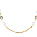 Mahi Elegant Gold Plated Choker Necklace and Matching Earrings for Women with Artificial Pearls and Crystals (NL1103868G)