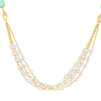 Mahi Elegant Gold-Plated Pastel Bead & Artificial Pearl Necklace with Matching Earrings for Women (NL1103870G)