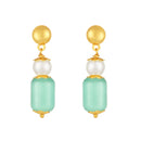 Mahi Elegant Gold-Plated Pastel Bead & Artificial Pearl Necklace with Matching Earrings for Women (NL1103870G)