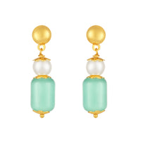 Mahi Elegant Gold-Plated Pastel Bead & Artificial Pearl Necklace with Matching Earrings for Women (NL1103870G)