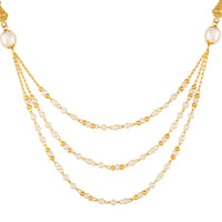 Mahi Traditional Multicolor Beaded Layered Artificial Pearl Gold Plated Necklace Set for Women (NL1103872G)