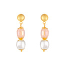 Mahi Traditional Multicolor Beaded Layered Artificial Pearl Gold Plated Necklace Set for Women (NL1103872G)