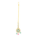 Mahi Ethnic Wedding & Festive Wear Colurful Kundan & Glass Beads Bridal Choker Jewellery Set with Earrings & Maang Tikka Necklace Set for Women (NL1108129GMul)