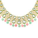 Mahi Ethnic Wedding & Festive Wear Colurful Kundan & Glass Beads Bridal Choker Jewellery Set with Earrings & Maang Tikka Necklace Set for Women (NL1108129GMul)
