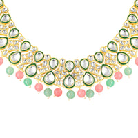 Mahi Ethnic Wedding & Festive Wear Colurful Kundan & Glass Beads Bridal Choker Jewellery Set with Earrings & Maang Tikka Necklace Set for Women (NL1108129GMul)