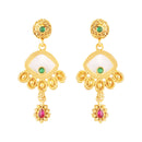 Mahi Traditional Gold-Plated Kundan Temple Jewellery Necklace Set with Ganpati Bappa Pendant & Matching Earrings for Women (NL1108130G)