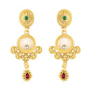 Mahi Traditional Gold-Plated Kundan Temple Jewellery Necklace Set with Goddess Lakshmi Pendant & Matching Earrings for Women (NL1108131G)