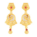 Mah Traditional Gold-Plated Necklace Set with Intricate Kundan Pendant and Matching Earrings for Women (NL1108132G)