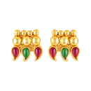 Mahi Traditional South Indian Temple Necklace Set with Earrings for Women | Bridal & Festive Jewellery Set | Kundan Red & Green Design (NL1108137G)