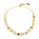 Mahi Traditional Multi-Color Kundan Necklace Set with Earrings for Women | Navratri Inspired Ethnic Jewellery for Wedding & Festive Wear (NL1108139GMul)
