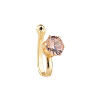 Etnico Clip on Golden Nose pin without Hole Non Piercing Pressing Type Nose Pin Stud for Women (Gold)
