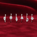Etnico Silver Plated Cubic Zirconia American Diamond Clip On Non Piercing Pressing Type Nose Pin/Stud Combo Pack For Women (NL193S-CO)