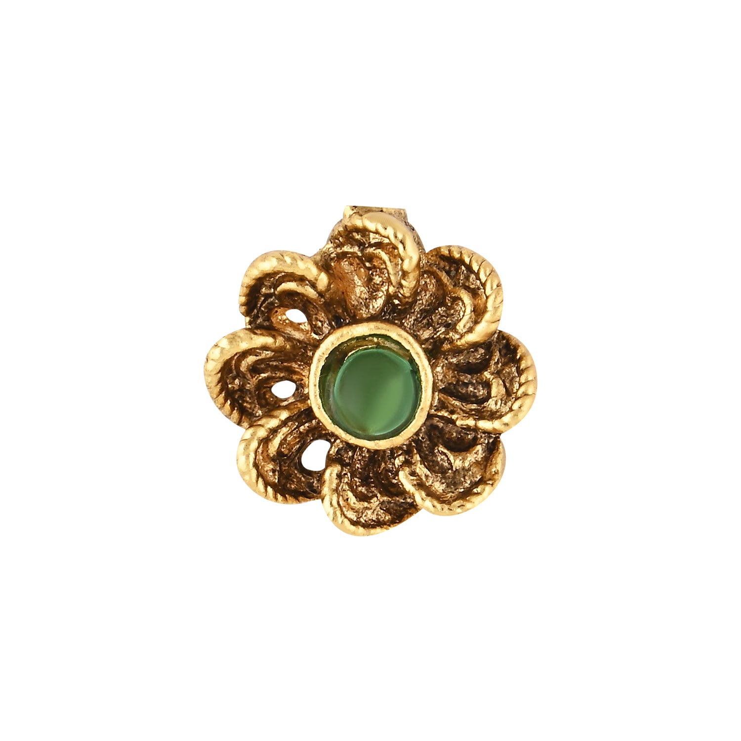Etnico Gold Plated Traditional Clip On Nose Pin Without Piercing For Women And Girls