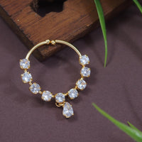 Etnico Gold Plated Non-Piercing Press Nose Pin/Nath For Women (NL73W)