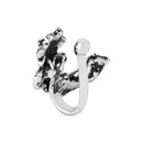 Etnico Silver Oxidized Without Piercing Nosering Pressing Type Clip on nose pin Stud for women (NL86OX)