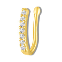 Mahi Floral Sparkling Crystals Gold-Tone Non Pierced Nose Ring (Nose Pin) for Women & Girls (NR1100183GWhi)