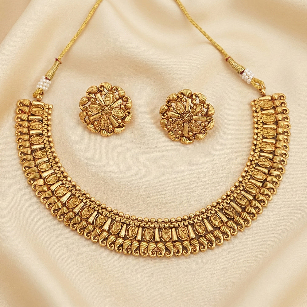 Js Fashion High Gold Designer Necklace Set