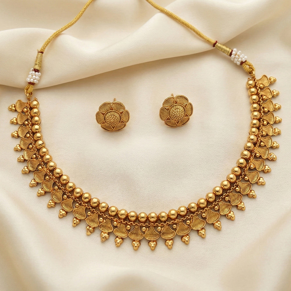 Js Fashion High Gold Designer Necklace Set