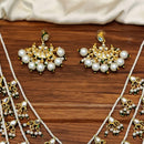 Js Fashion Premium Multi-Layer Kundan Pearl And Beads Long Necklace Set