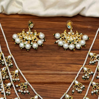 Js Fashion Premium Multi-Layer Kundan Pearl And Beads Long Necklace Set