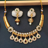 Js Fashion Royal Pota Stone And Meenakari Necklace Set