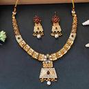 Js Fashion Royal Pota Stone And Meenakari Necklace Set