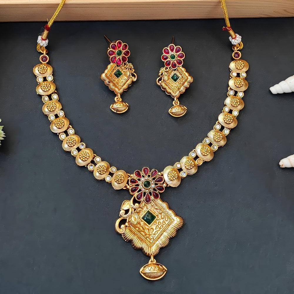 Js Fashion Graceful Pota Stone Necklace Set