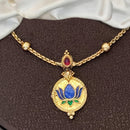Js Fashion Royal Pota Stone And Meenakari Necklace Set