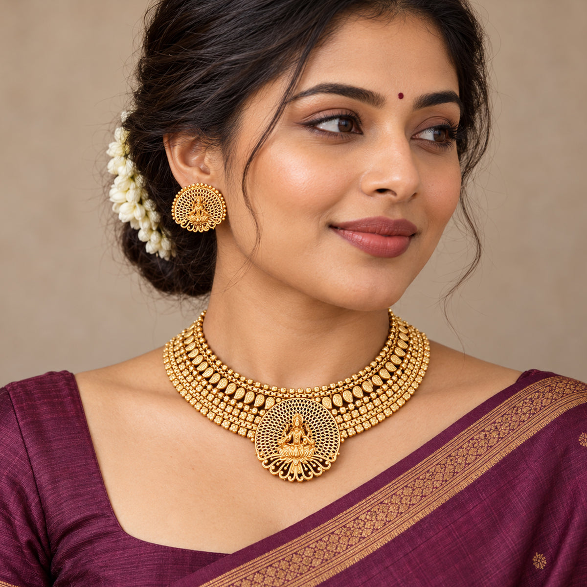 Js Fashion Beautiful Pota Stone And Pearl Necklace Set With Maching Earrings