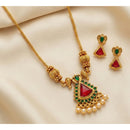 JS Fashion Premium Rajwadi Polish Pearl Necklace Set