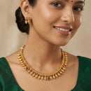 Js Fashion  High Gold Antique Temple Necklace Set with Earrings