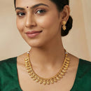 Js Fashion  High Gold Antique Leaf Design Necklace Set with Earrings