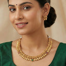 Js Fashion  High Gold Antique Designer Necklace Set with Earrings