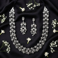 Js Fashion Oxidized Silver Beaded Designer Necklace Set