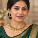 Js Fashion Oxidized Silver Beaded Designer Necklace Set