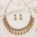 Js Fashion Beautiful Pota Stone And Pearl Necklace Set With Maching Earrings