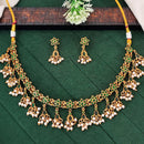 Js Fashion Beautiful Pota Stone And Pearl Necklace Set With Maching Earrings